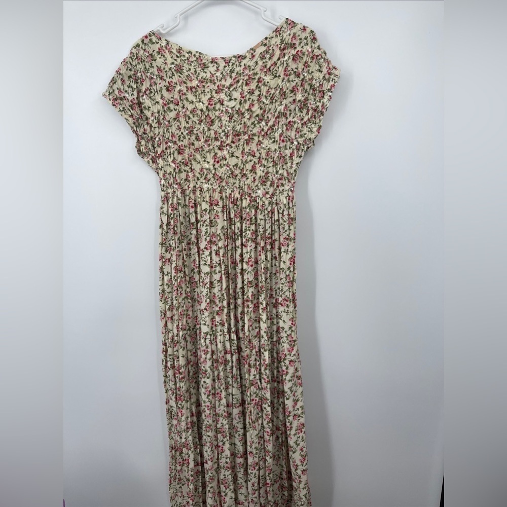 Floral Cottage Core 80’s Vintage Dress By EXPO Made USA Sz S Embroidered